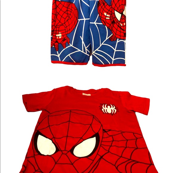 Baby Has 4T Kids Spider-Man pajamas Shirt and shorts Set New - Picture 1 of 12